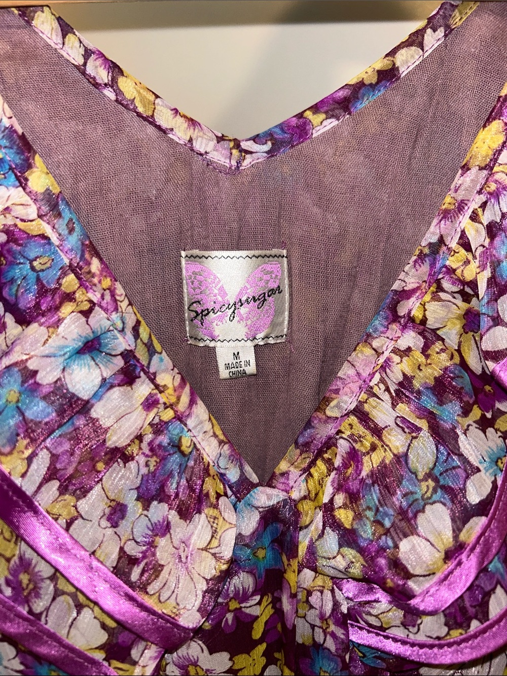 Purple Multi Floral Ruffle Dress - Picture 5 of 6